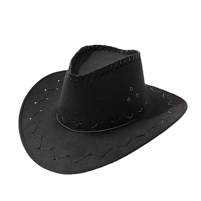 Men's and women's cowboy hats, sunscreen visors, grassland western cowboy hats, couples traveling with big eaves, top hats, suede