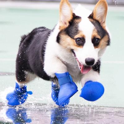 Outdoor Walking Pet Dog Rain Shoes for Small Medium Dogs Waterproof Chihuahua Poodle Puppy Boots Mascotas Supplies Zapatos Perro