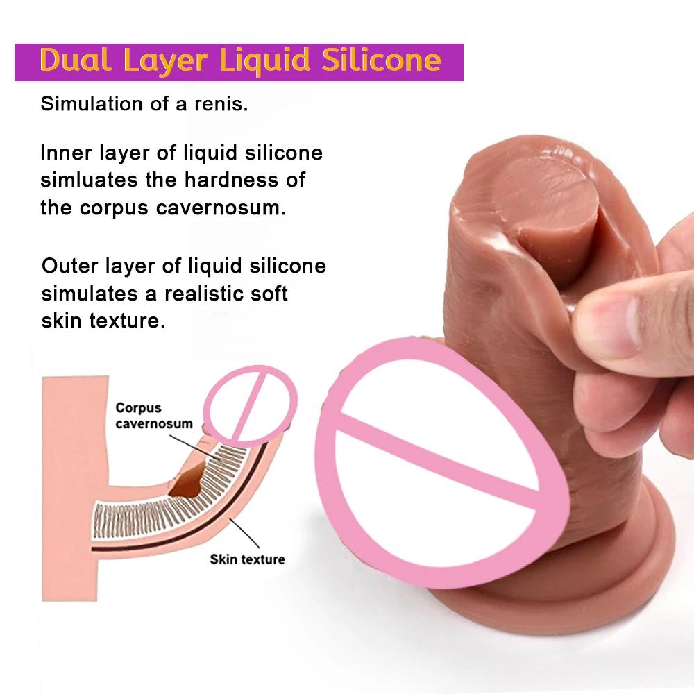 Extra Large 4 Sizes Advanced Realistic Soft Dildo Big Thick Fake Penis Double Silicone Cock Woman Man Masturbation Suction Cup Anal Climax Sex Toys