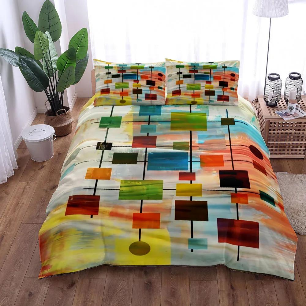 Retro 70S Plate Vintage Duvet Cover Set King Queen Double Full Twin Single Size Bed Linen Set