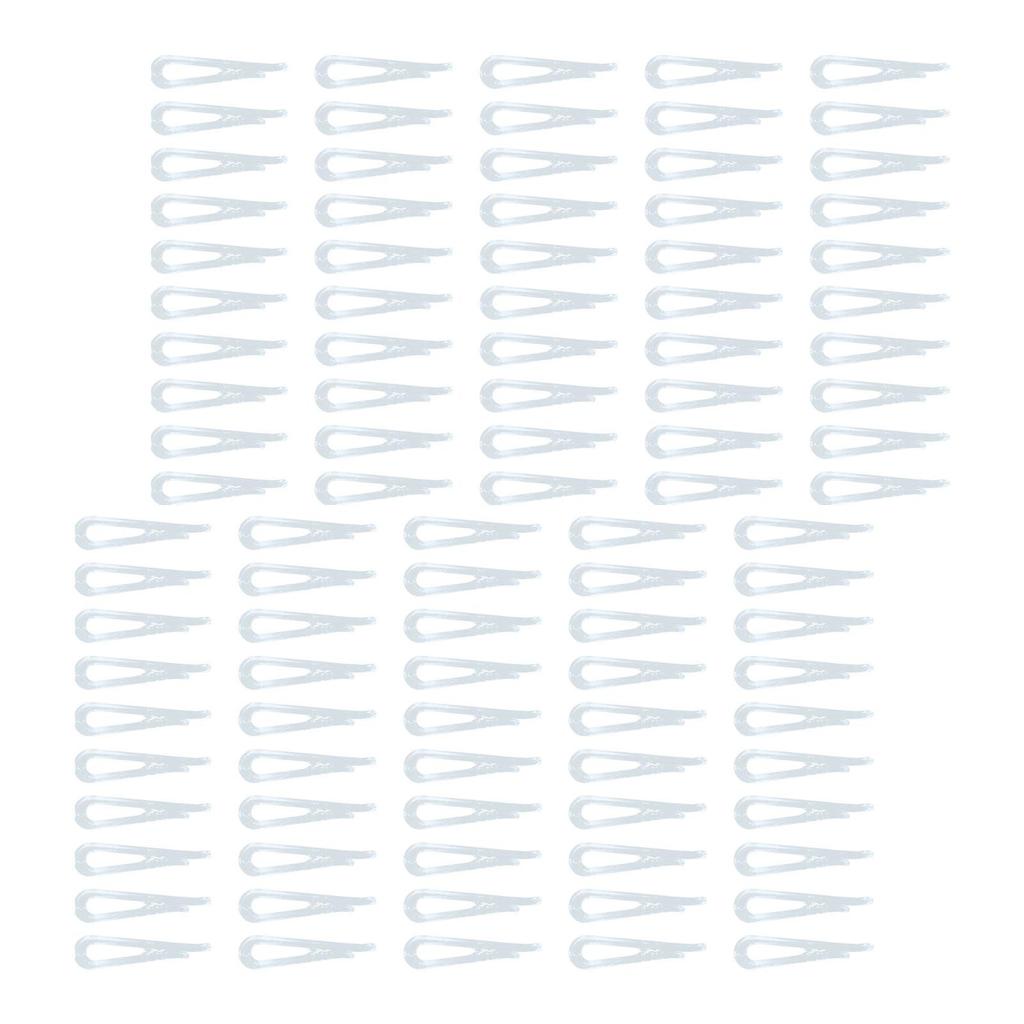 100 Pieces Clear Plastic Peg Clips Shirt Bars Pins Clothes Packaging Trouser Dress Craft