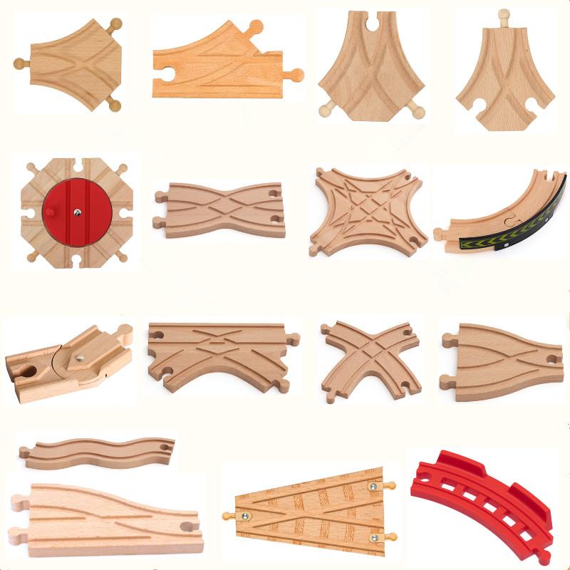 Neues Holzschienen-Zubehör Spielzeug DIY Buchenholz Zugbrücke Baumodell Passend für Biro Holz Pädagogisches Spielzeug Für Kinder