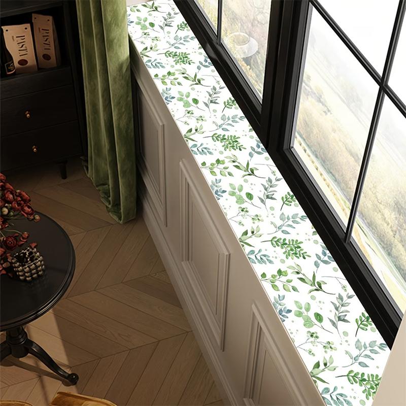 Absorbent Window Sill Pad Protector Rustic Plant Print Leak Proof Water Collecting Cushion for Household Office Decor