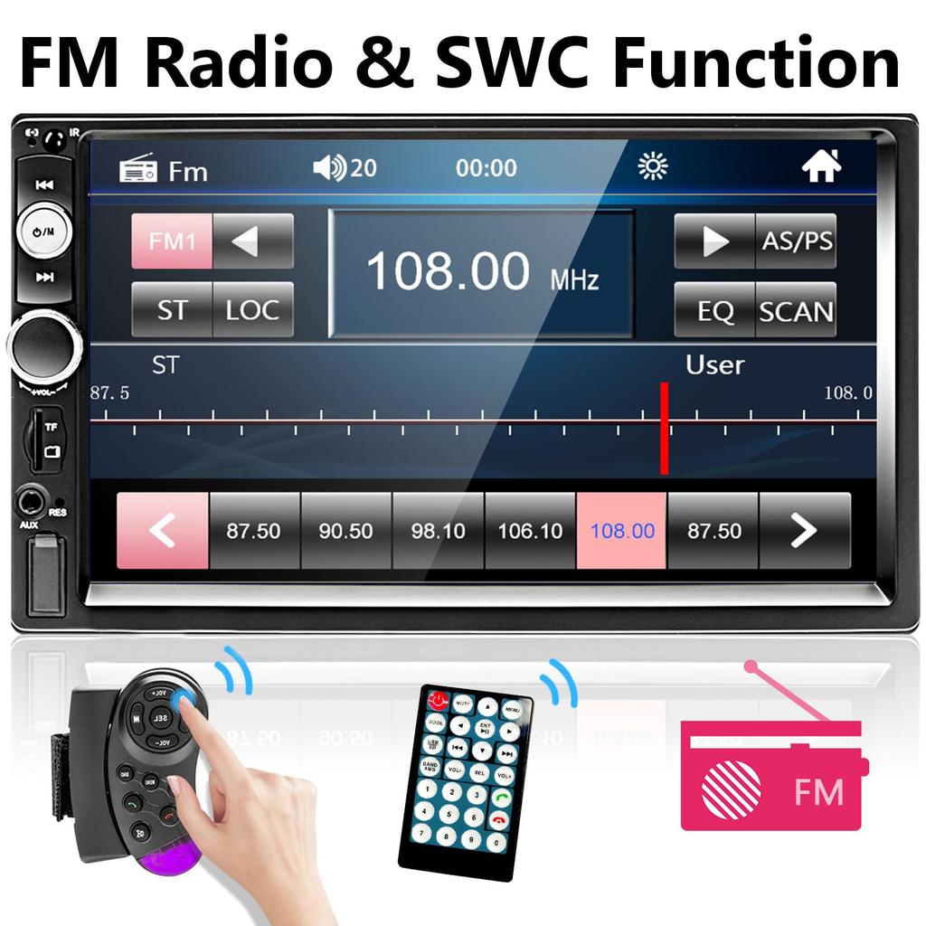 2 Din Car Stereo Bluetooth Car Stereo 7 Inch Touch Screen Car MP5 Player,