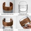 1pcs Heat-resistant Glass Tea Cup Set With Scald Proof Wooden Holder Clear Kungfu Tea Master Cup Home Coffee Espresso Mug