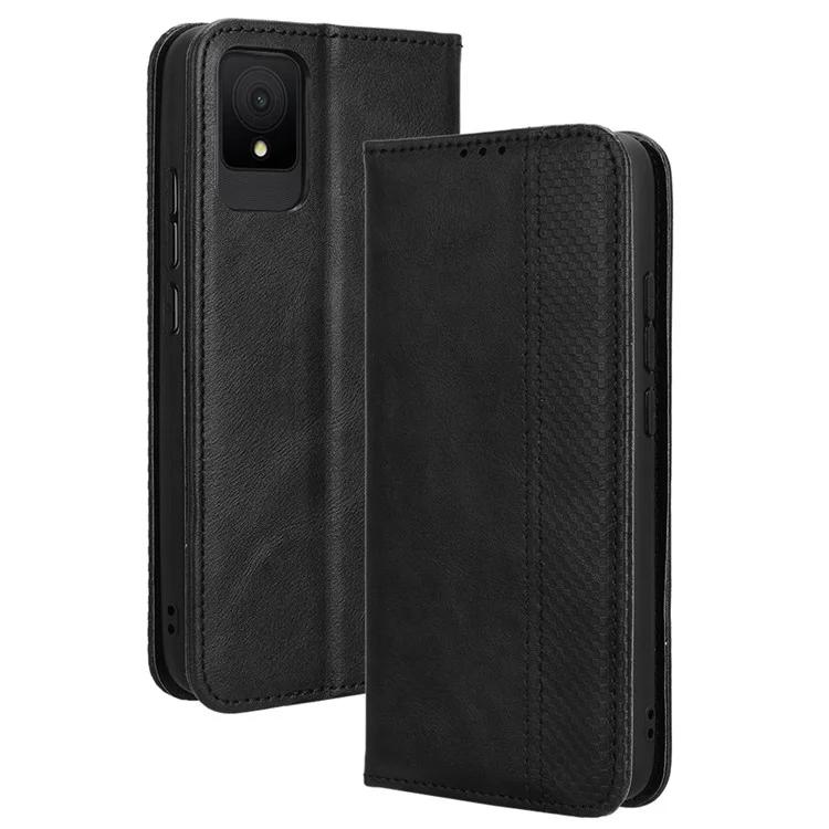 

For TCL 502 Case Retro PU Leather Phone Cover Wallet Magnetic Closing