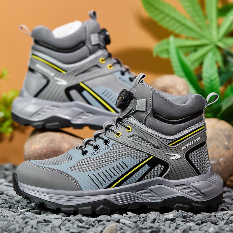 

Steel Toe Shoes for Men Women Protective Work Boots Comfortable Work Shoes Puncture Proof Safety Sneakers Indestructible Shoes 48 сірий