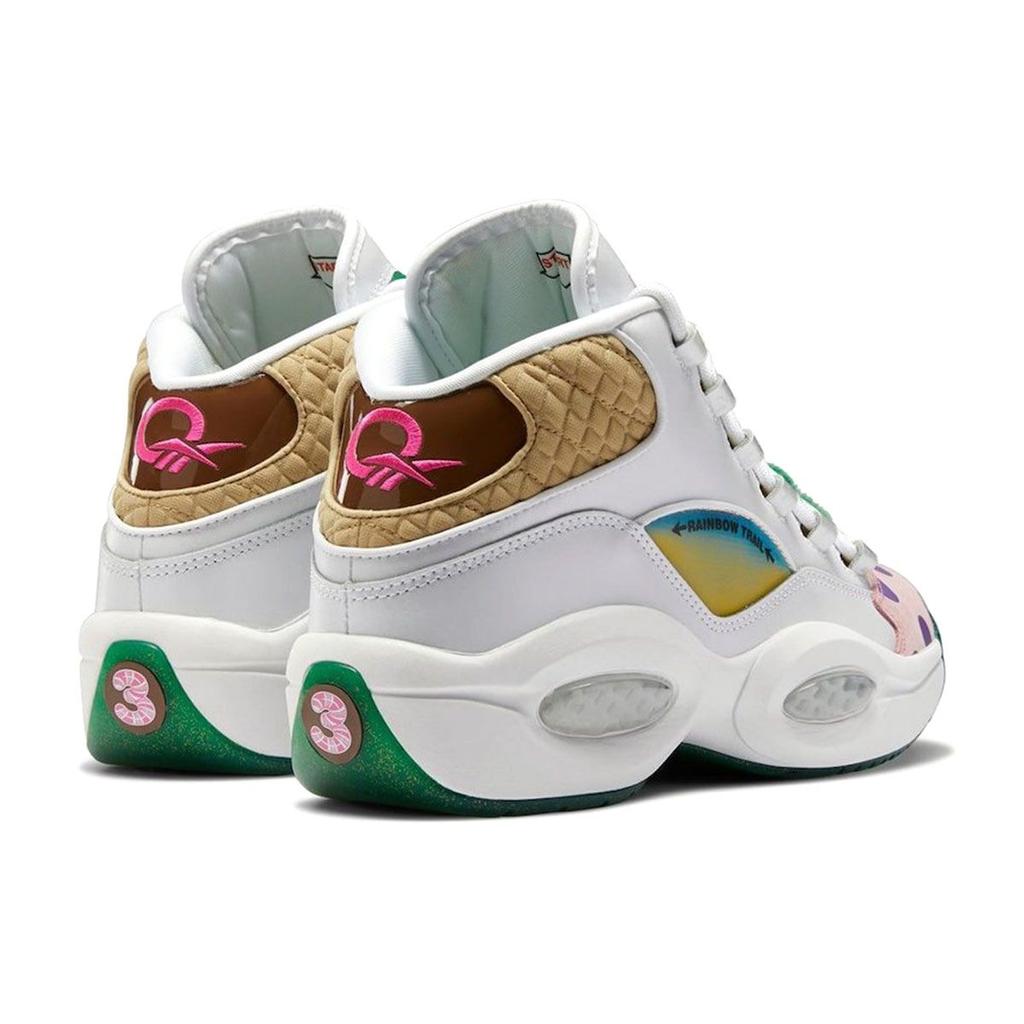 Reebok Hasbro X Question Mid Candy Land Men Sneakers White Pixie-Pink Goal-Green GZ8826