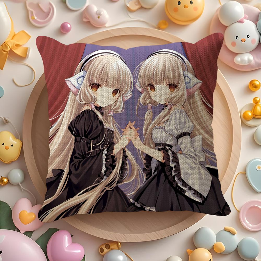 Vintage Anime Chobittsu C-Chobits Pillow Case Sofa Living Room Bedroom Headboard Backrest Cushion Square Cushion