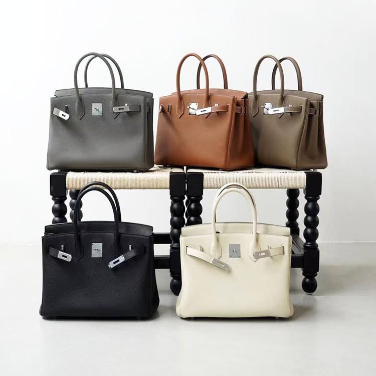 Høykvalitets spesiallaget semi-vokset tråd semi-håndsøm stålbeslag importert togo toppnarvet kuskinn håndveske med en følelse av luksus