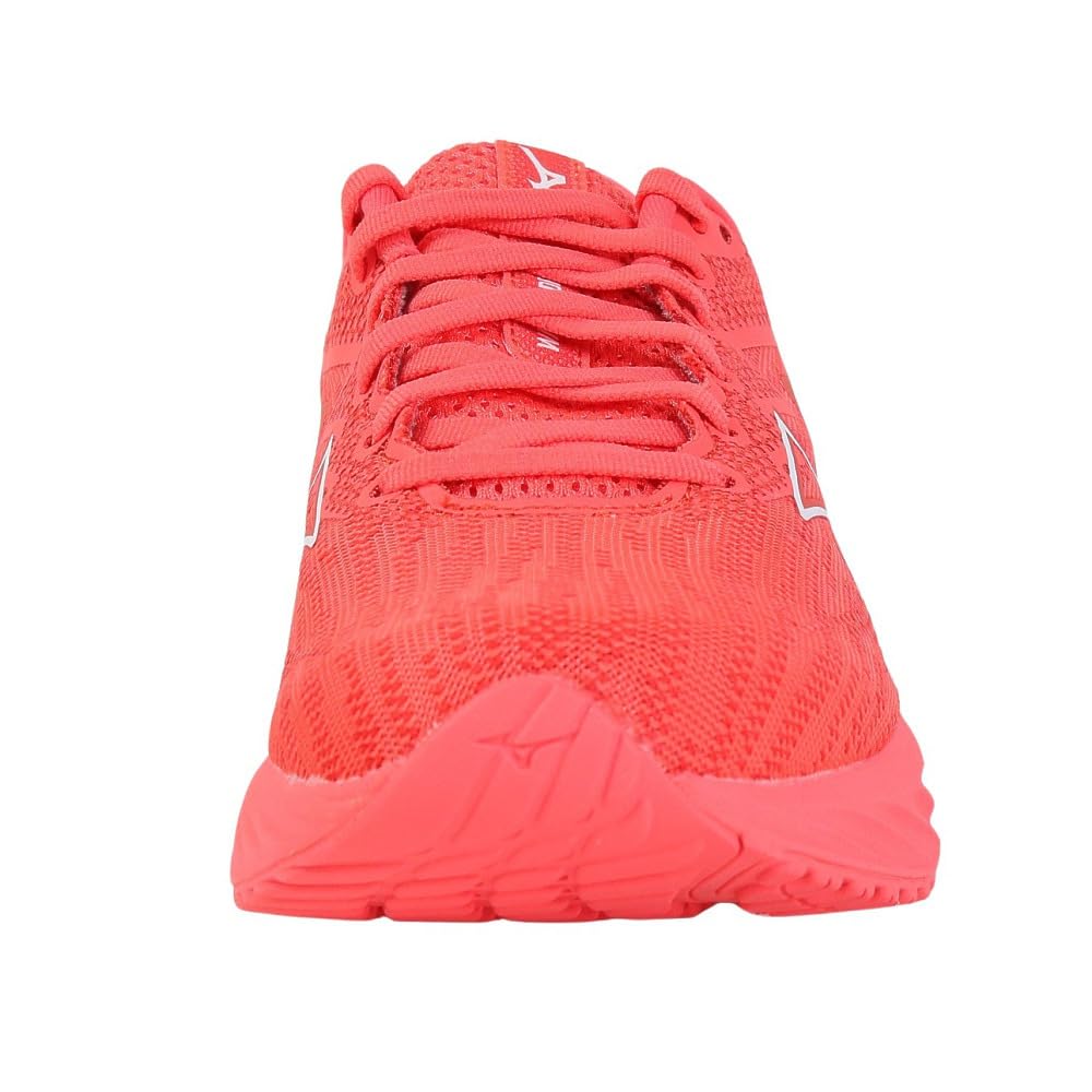 Mizuno Wave Rider 27 Running Thick 2E Shoes, Jogging, Marathon, Training, Sports, Lightweight, Resilient, Sole, Men's, Red/White, 22.5 cm,