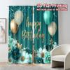 2pcs, 2D FLAT PRINTING Curtains (Without Rod) Birthday Bliss(9) Fashionable Chic Curtains Polyester Curtains Art Deco Festive