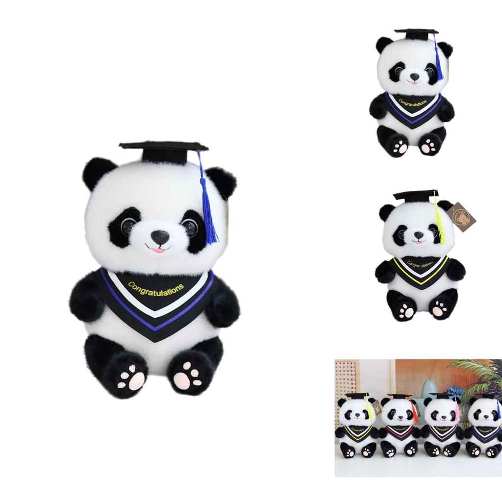 Charming Graduation Panda Plush Toy Adorable Stuffed Animal With Customizable Logo