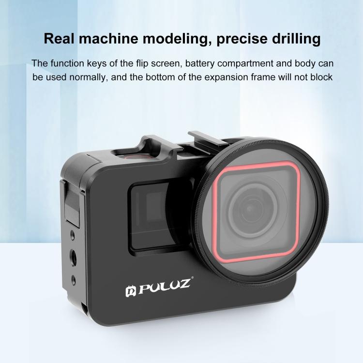 For Insta360 Ace Pro / Ace PULUZ Metal Cage Adapter Frame with 52mm UV Filter & Adapter Ring (Black)