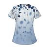 Women's Casual  Print Short Sleeve Sloping Collar Workwear Top With Double Pockets