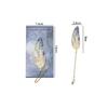 Enamel Feather Metal Bookmark With Gold Trim And Small Pendant Chain Perfect For Book Lovers Reading Gift School Office Use