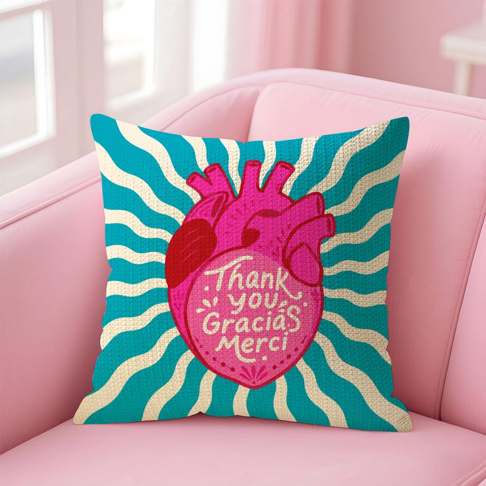 Nordic Boho Sun Leopard Palm Cushion Cover Natural Linen Organic Fabric DoubleSided Printing Sofa Home Decor Gift Pillow Case