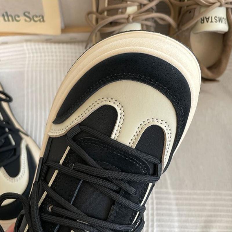 Ins Style Trendy Niche Thick Bottom Big Head Shoes Retro Peplum Breathable Anti-odor Anti-slip Wearable Low-top Sneakers