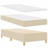 Box Spring Bed with Mattress and Headboard Cream 190 X 90 Cm Fabric