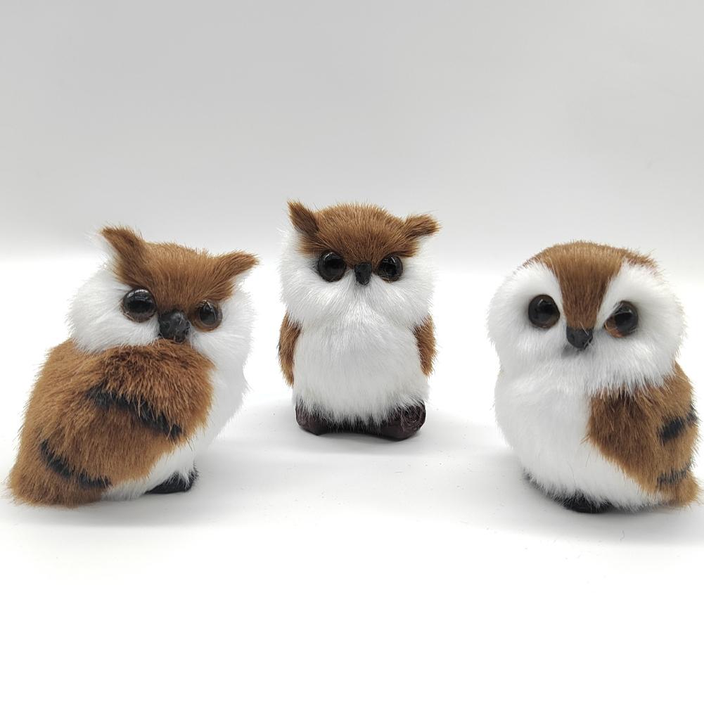 Simulation Owl Exquisite Ornament Cute Lovely Furry Home Decoration Ornament Adornment Simulation Plush Toys Action Figures Kids Gift