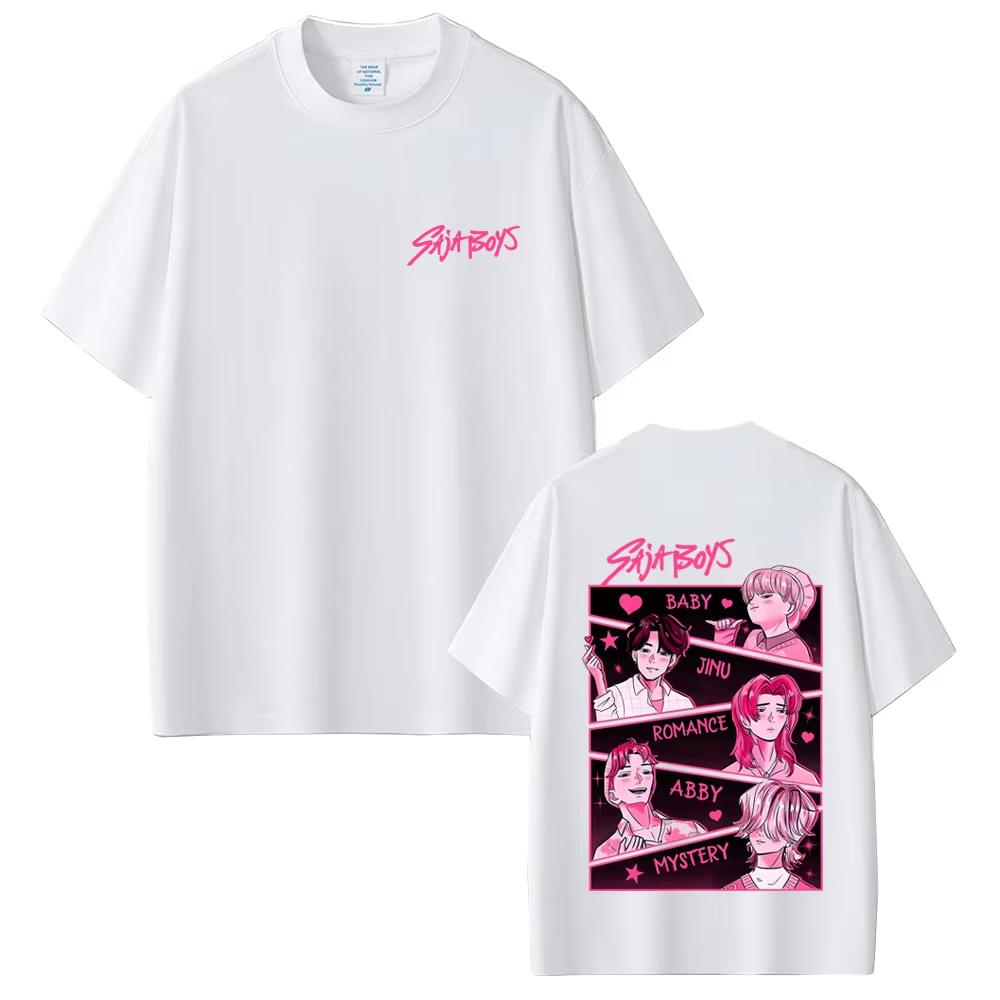 Movie KPop Demon Hunters Saja Boys Graphic T-shirt Summer Men's Women Korean Fashion Trend T Shirts Man Vintage Oversized Tshirt
