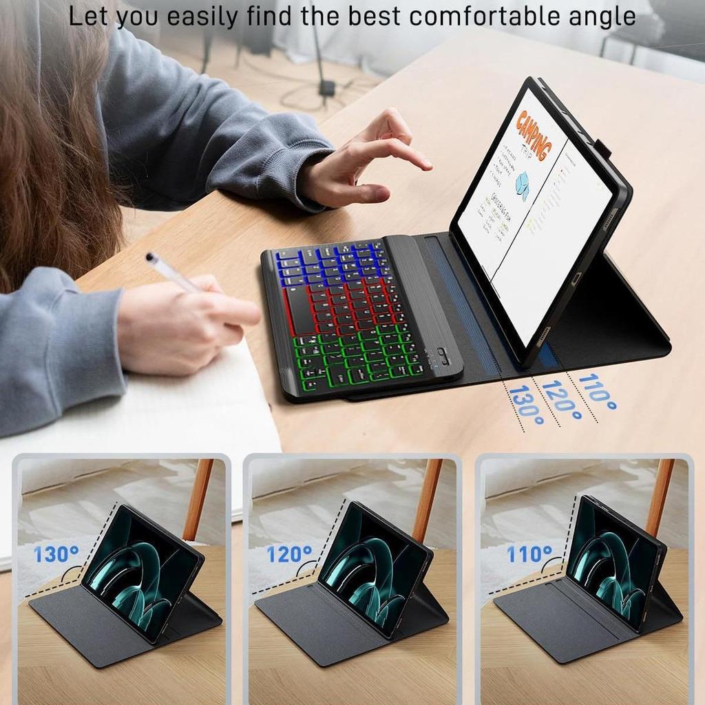 Lenovo M11 Tablet Protective Case with Colorful Backlit Bluetooth Keyboard (2025)
