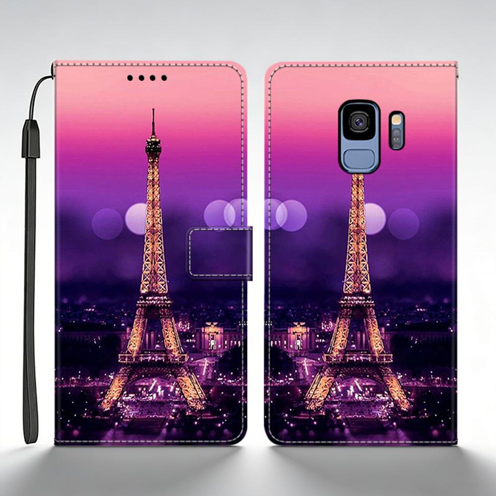 Pro Samsung Galaxy S9 Plus Pouzdro Kožené Flip Peněženkové Pouzdro Pro Samsung S9 GalaxyS9+ Zadní Kryt Tištěná Motýlí Kočičí Skořápka Funda