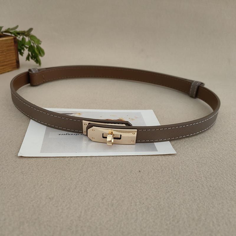 Pure Ladies Cowhide Leather Belt Silver Alloy Buckle Casual Decoration Formal
