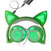 Foldable Headset Flashing Glowing Cat Ear Earphone With LED Light Game Headphones For PC Laptop Computer Mobile Phone