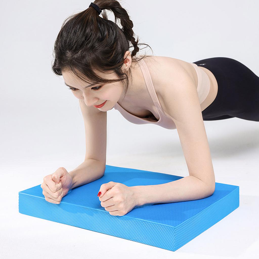TPE Balance Training Foam Pad Flat Support Soft Cushion High Rebound Exercise Fitness Yoga Mat Azure Blue