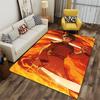 Fiery Warrior With Swords suitable as a non-slip mat for the living room or bedroom sofa