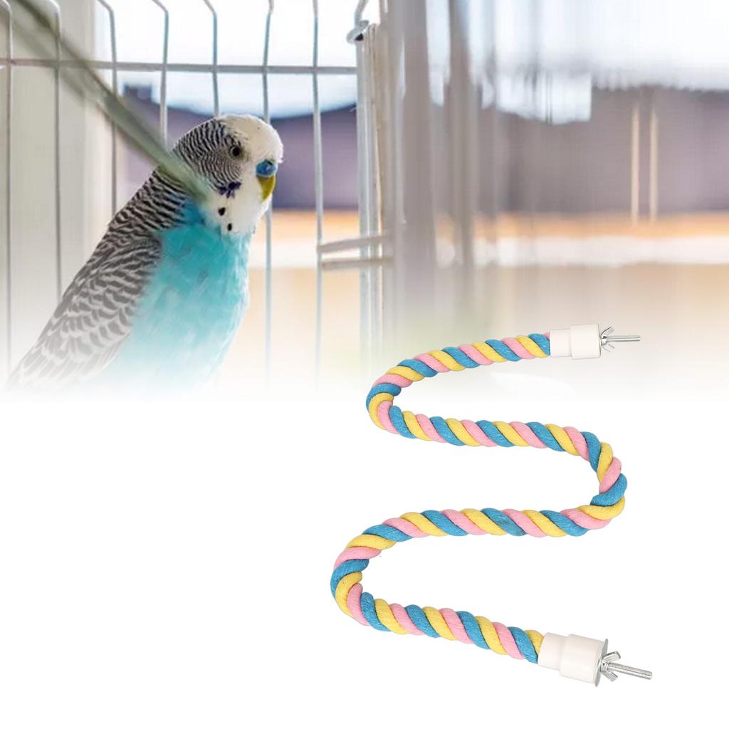 Bird Cotton Rope Perch Colorful Bendable Safe Climbing   Rope Toy for Cockatiels Lovebirds Budgies