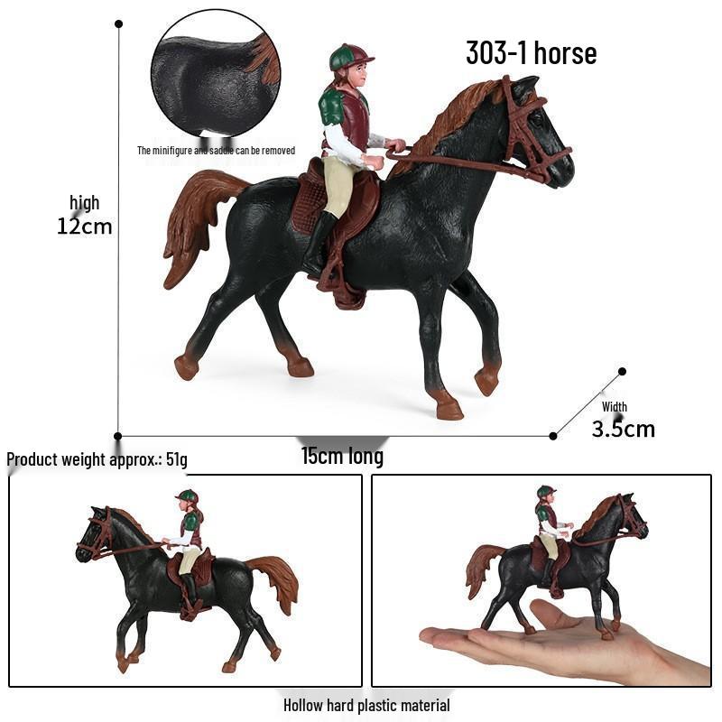 Xianci Kids' Equestrian Horse Racing Figurine
