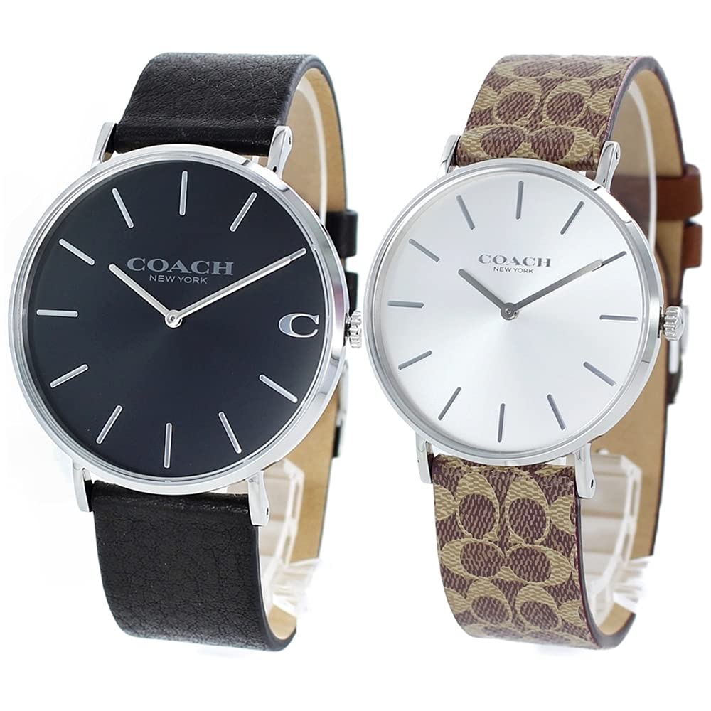

COACH Парный футляр для хранения часов, набор из 2 взрослых, кожаный, черный, коричневый, фирменный 1460214914503122 Часы [Coach] [Товар]
