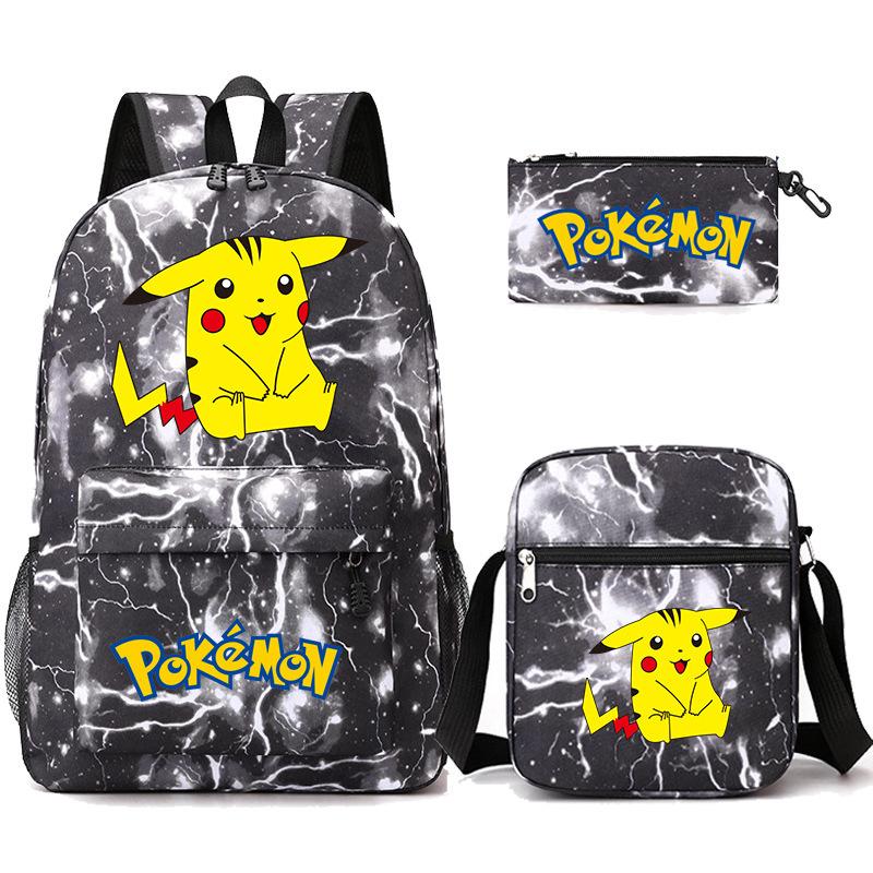 Backpack Teen Student School Bag Three-piece Pencil Case Crossbody Bag