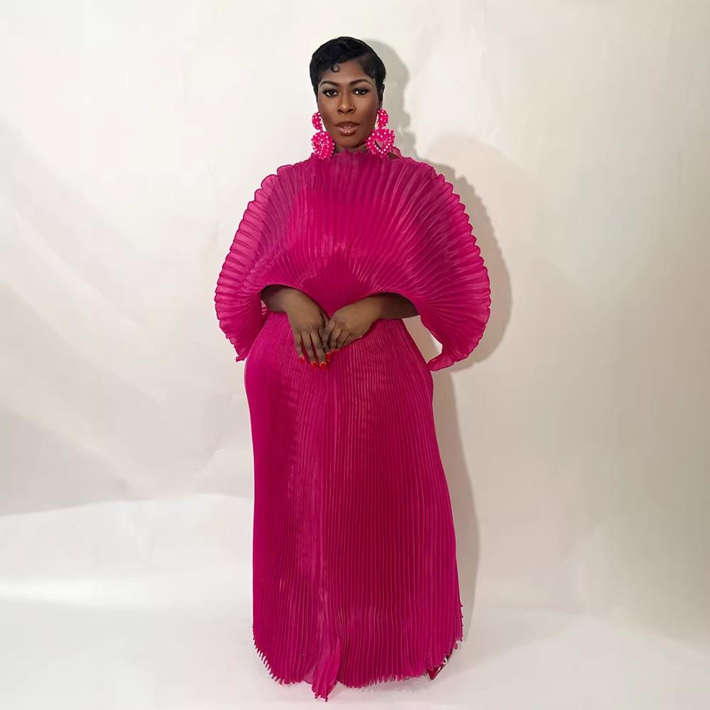 Afrikanisches Elegantes Einfarbiges Übergrößenkleid - Neuer Modestil