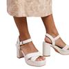 Where's That From Damskie/damskie buty na obcasie Marcia PU Strappy Wide Platform Block High Heels