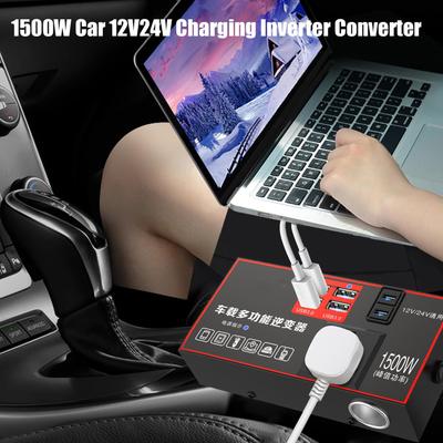 Autoinverter 220V Autoladegerät Konverter 1500W Mehrere Anschlüsse Automobiladapter USB-Ladung für Workstation Marine LKW Straße