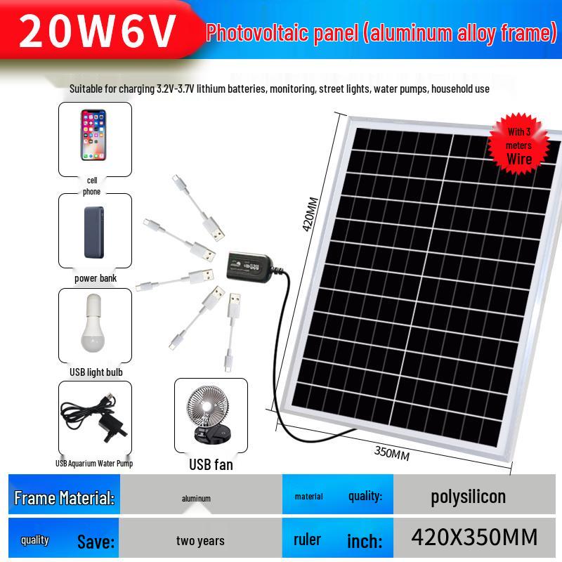 Brand New Monocrystalline Solar Panel 6V 12V 24V Home Power Generation System