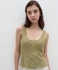 Seolan Flower Sleeveless Top_Olive