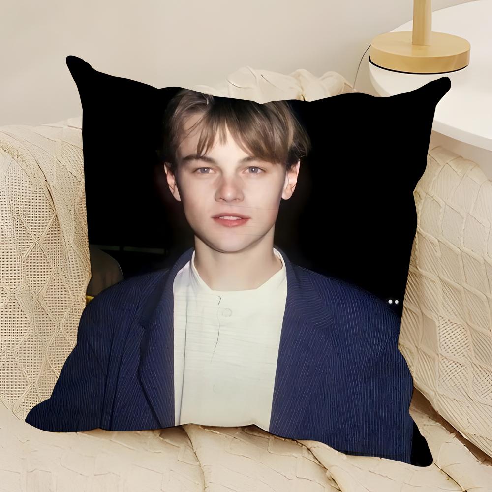

LLeo DiCaprio vibe look Pillow Case Natural Linen DoubleSided Printing Sofa Home Decor Cushion Cover 30X30cm