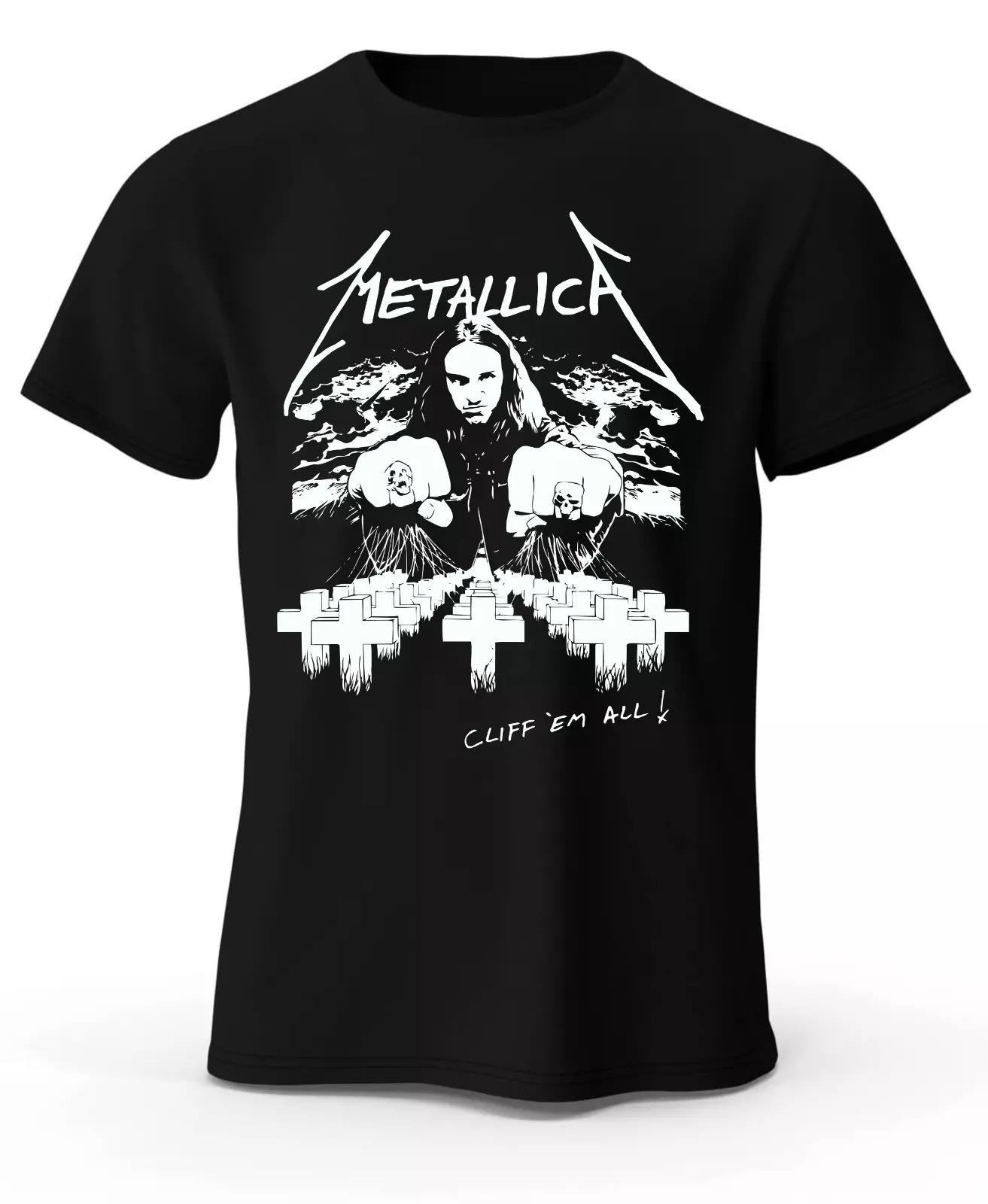 

CLIFF EM ALL METALLIC METAL BAND T-SHIRT CLIFF BURTON- T-shirt Summer Personalized Loose Cotton Couple with The Same Trendy 3XL