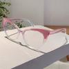 Colorful Trends Bling Frame Women Popular Fashion Cat Eye Eyeglasses Stylish Brand Decoration Po Ladies Glasses