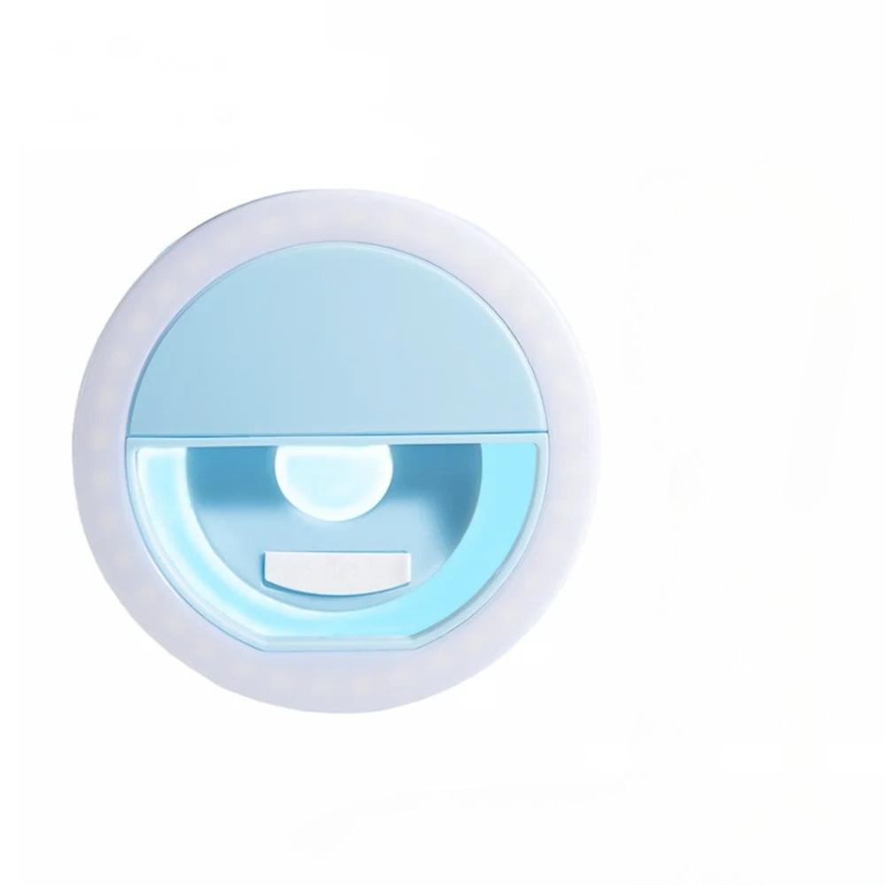 1pc Battery Powered Led Selfie Ring Light Mobile Phone Lens Lamp Adjustable Live Brightness Portable Selfie Fill Ring Light