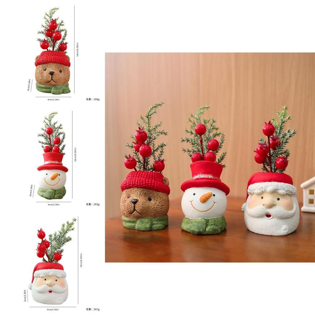 Christmas Resin Gnome Santa Snowman Miniature Decoration For Holiday Festive Decor