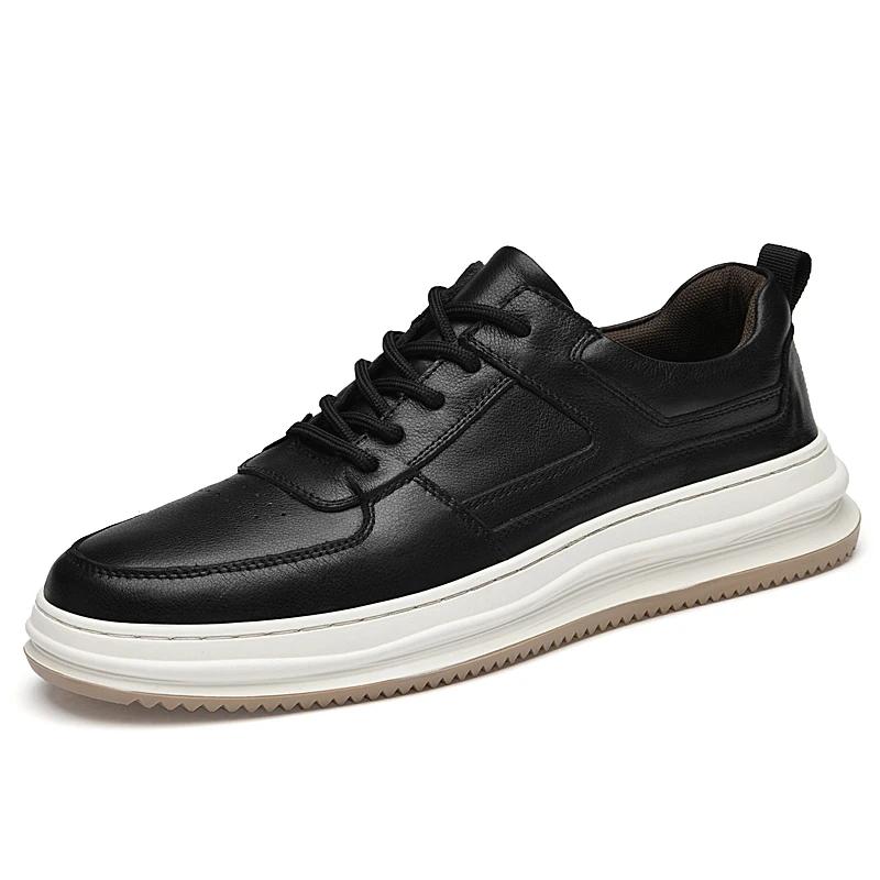 Men Genuine Leather Casual Shoes Flat Skate Shoes New Men Comfortable Fashion Casual Shoes Comfortable Men Shoe