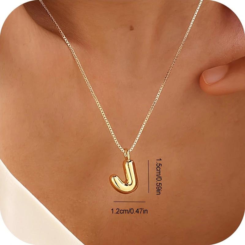 CARLIDANA New Female Pendant Chubby Mini Bubble Letters Stainless Steel Gold Plated 26 English Alphabet Letter Fashion Woman