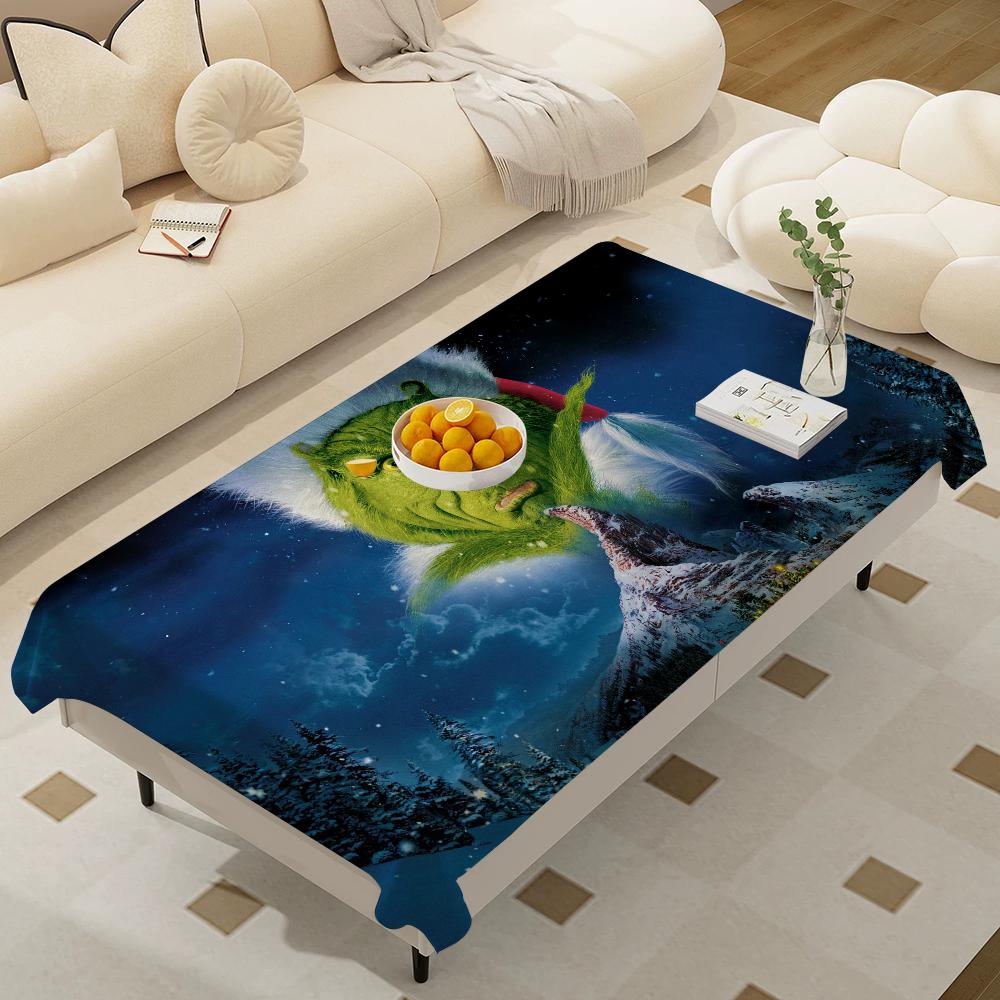 Cartoon The G-Grinchs Rectangle Waterproof Tablecloth Party Decor Farmhouse Kitchen Dining Table Cloth Wedding Decorations