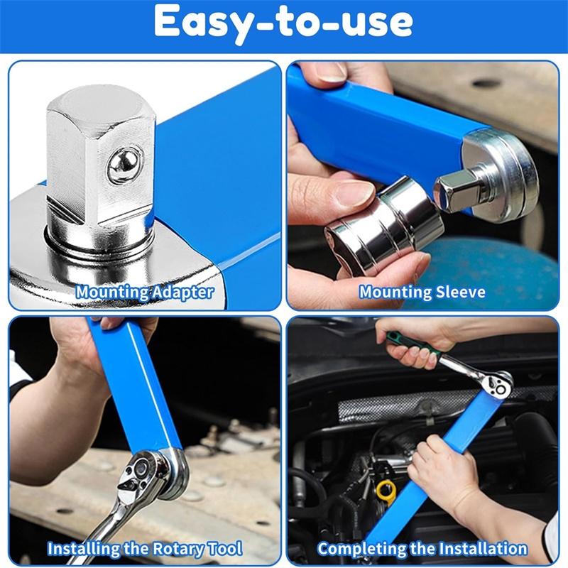 Multifunction Tight Spaces Extension Tool 1/2 in 1/4 in 3/8 in Auto Repair Tool Set Zero Offset Ratchet Torque Extension Wrench