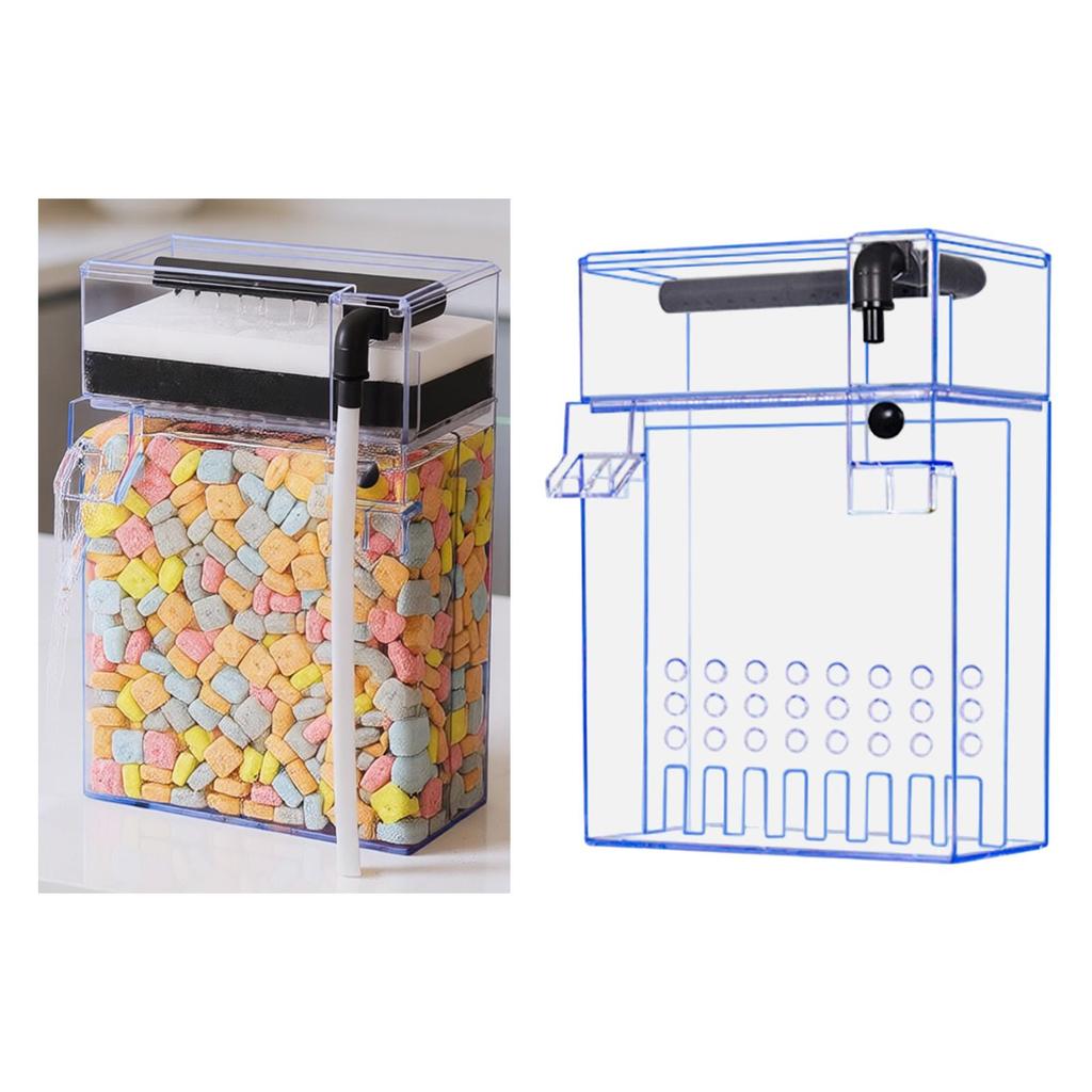 Aquarium Filter Case with Double Filtration Spacious Turtle Tank Filter Box for Home Office Living Room Hotel